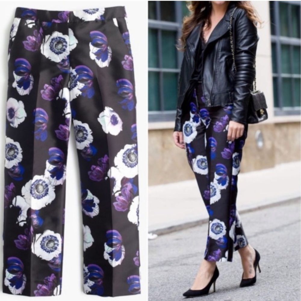 J. Crew Patio Violet Poppy Dress Pants Size 2